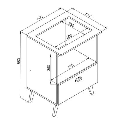 Balcão Porta Basculante Forno Cooktop 4 Bocas Bogotá Branco