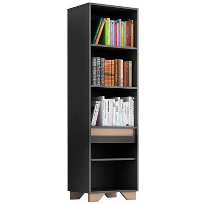 Rack com Estante 4 Prateleiras em Mdp Grafite com Siena