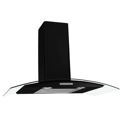 Coifa De Parede 80cm Vidro Curvo Duto Slim Fogatti Preto 110 110