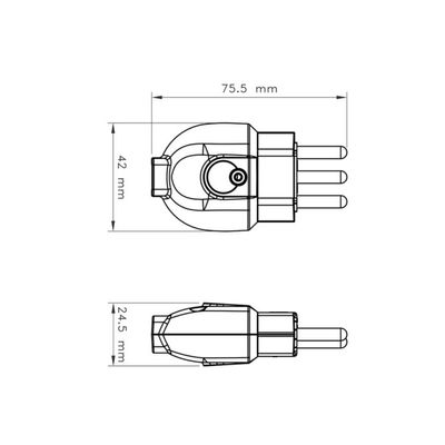 Plugue Macho 2p+T 20a/250v Branco Tramontina