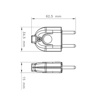 Plugue Macho 2P 10A 250V Tramontina