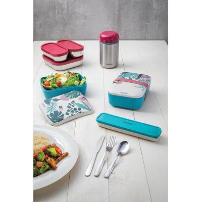 Conjunto Talher Aço Inox Com Estojo e Tampa Verde Tramontina