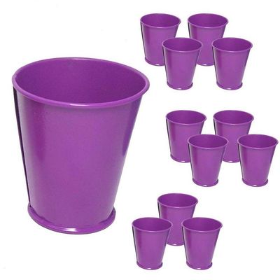 Balde Cachepot De Metal Para Mesa Festa Mini Roxo Com 24