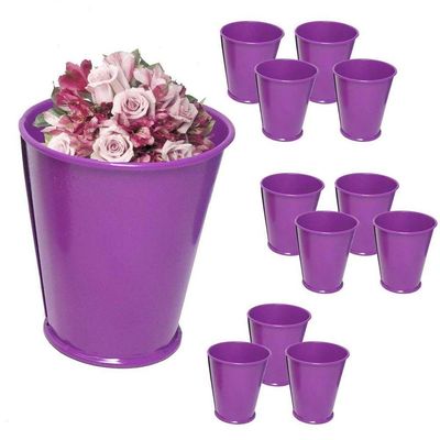 Balde Cachepot De Metal Para Mesa Festa Mini Roxo Com 24