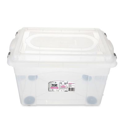 Caixa Organizadora Plástica Transparente 56,1L Top Stock Sanremo