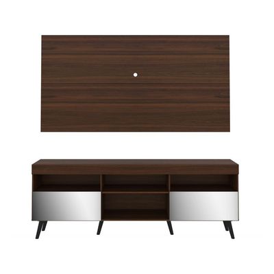 Rack com Painel TV até 65" Espelho e Pés Retrô Multimóveis