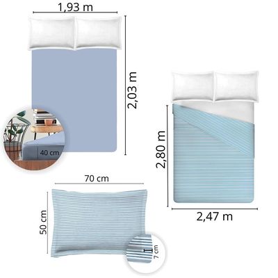Jogo de Cama King Size 300 fios Nova América - Caio (7717)