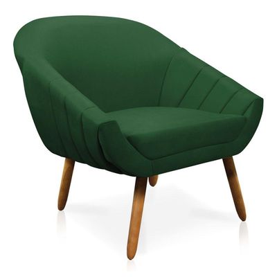 Kit 01 Namoradeira 02 Lugares e 02 Poltronas Giovana Suede Castanho Verde