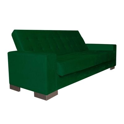 Sofá Cama 2 Lugares para Sala de Estar Lisboa Suede Verde