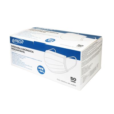 Kit com 50 Máscaras G-Tech MASCG50 Azul