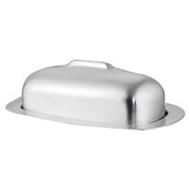 Manteigueira de Inox Porta Manteiga Com Tampa Oval