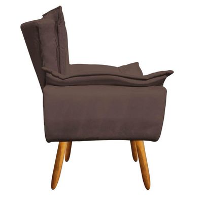 Kit 01 Namoradeira e 02 Poltronas Opala Suede Pés Palito