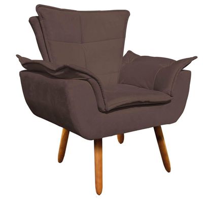 Kit 01 Namoradeira e 02 Poltronas Opala Suede Pés Palito