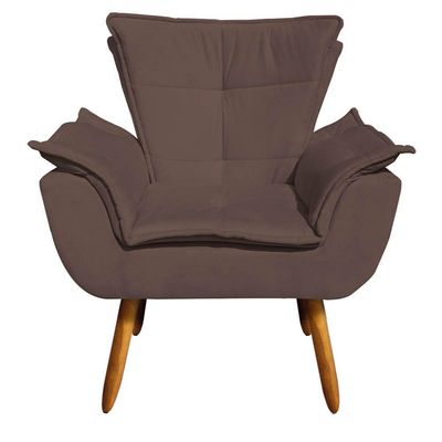 Kit 01 Namoradeira e 02 Poltronas Opala Suede Pés Palito