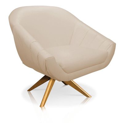 Poltrona GiratóRia Giovana Corino Base Madeira Ma30