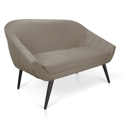 Kit 01 Namoradeira 02 Lugares e 01 Poltrona Giovana Suede de Ferro Marrom Rato