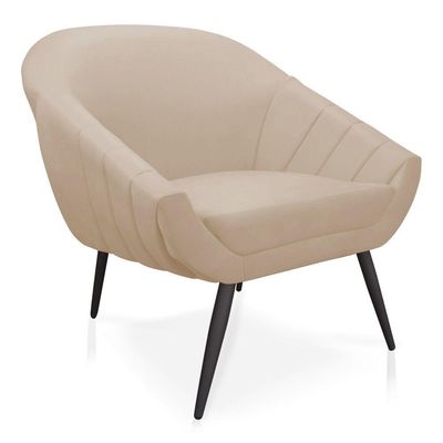 Kit 1 Namoradeira 2 Lugares e 1 Poltrona Suede de Ferro Bege