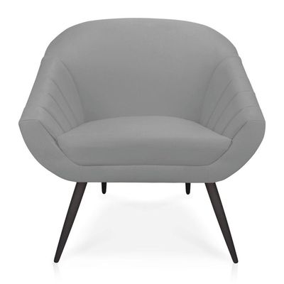Kit 01 Namoradeira 02 Lugares e 02 Poltronas Giovana Suede de Ferro Cinza