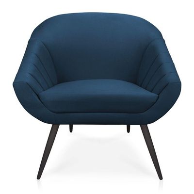 Kit 01 Namoradeira 02 Lugares e 01 Poltrona Giovana Suede de Ferro Azul Marinho