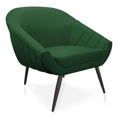 Kit 01 Namoradeira 02 Lugares e 02 Poltronas Giovana Suede de Ferro Verde