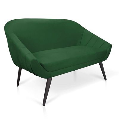 Kit 01 Namoradeira 02 Lugares e 02 Poltronas Giovana Suede de Ferro Verde
