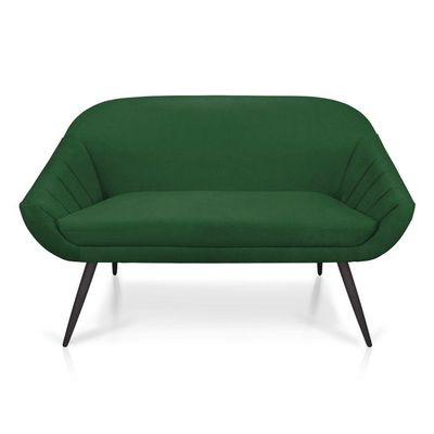 Kit 01 Namoradeira 02 Lugares e 02 Poltronas Giovana Suede de Ferro Verde