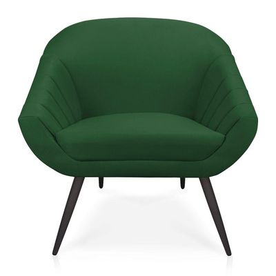 Kit 01 Namoradeira 02 Lugares e 02 Poltronas Giovana Suede de Ferro Verde