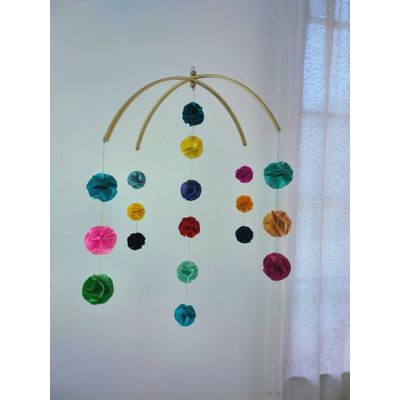 Móbile berço bebê infantil quarto 18Bolas coloridas Origamis