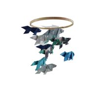 Móbile berço bebê infantil quarto Peixes Coloridos Origami
