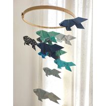 Móbile berço bebê infantil quarto Peixes Coloridos Origami