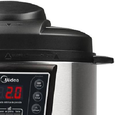 Panela Eletrica Pressao 6L Midea - PPA71 INOX/PRETO 110 VOLTS