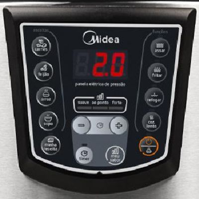 Panela Eletrica Pressao 6L Midea - PPA71 INOX/PRETO 110 VOLTS