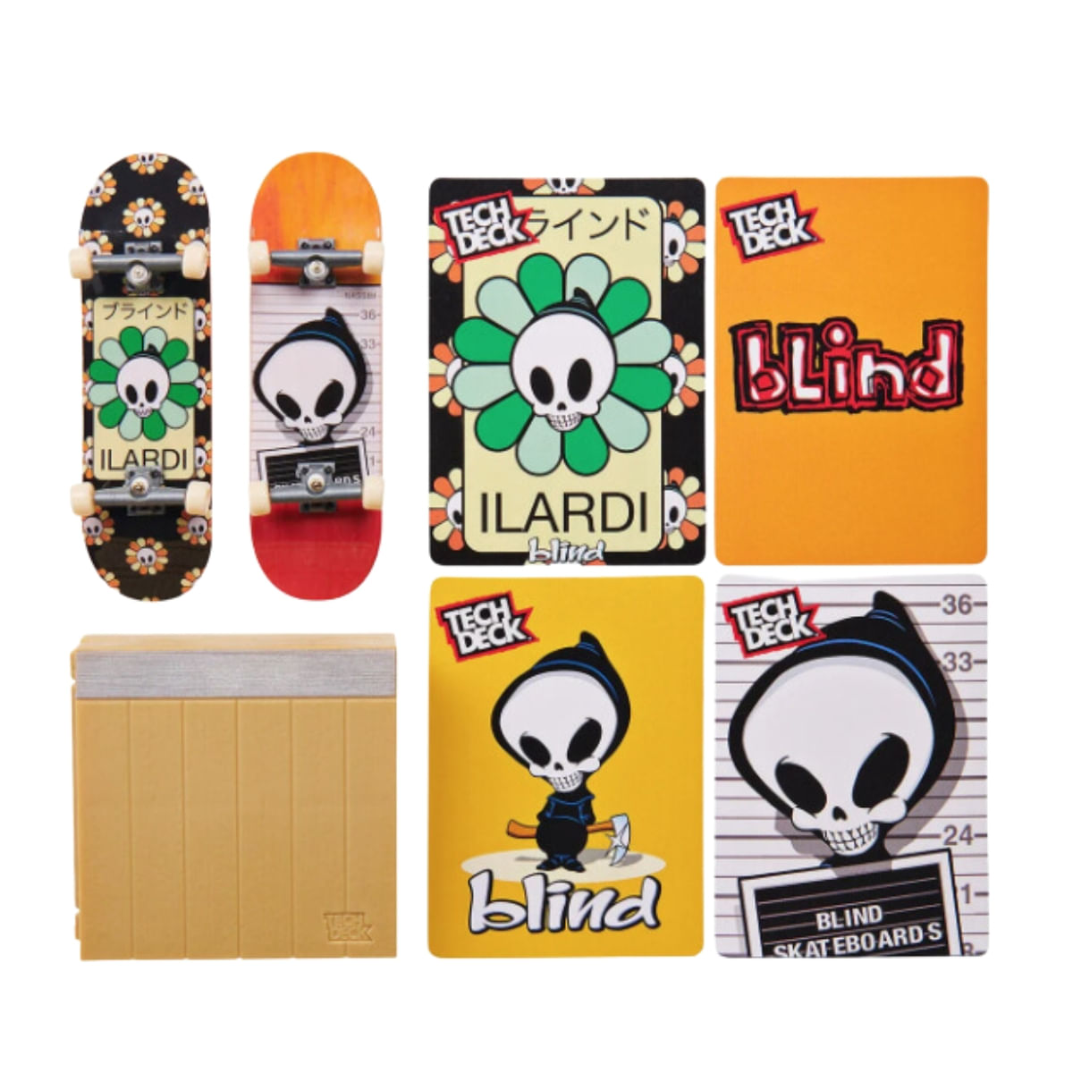 Skate de Dedo Com Obstáculo e Card Blind Tech Deck - Sunny