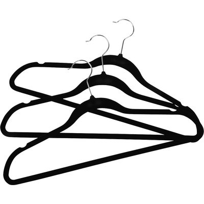 Kit com 30 Cabides Aveludados Preto