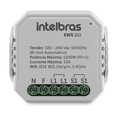 Interruptor Controlador de Cargas WI-FI EWS 211 4850005 Intelbras