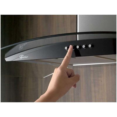 Coifa de Parede Fit 90 Cm Com Vidro Fischer Preto 220V 220