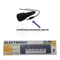 Mini Teclado Piano 32 Teclas Musical Karaokê E Microfone
