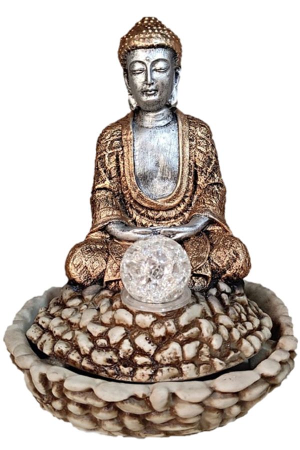 Fonte água buda hindu sala quarto jardim lâmpada bombinha