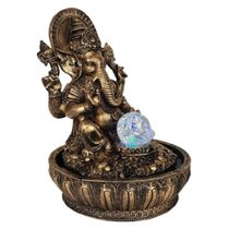 Fonte água ganesha dourada sala quarto jardim luz bombinha