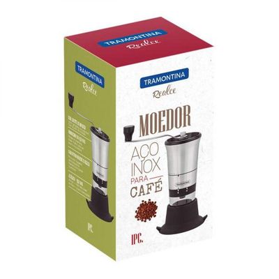 Moedor Para Café Realce Inox Copo De Acrílico