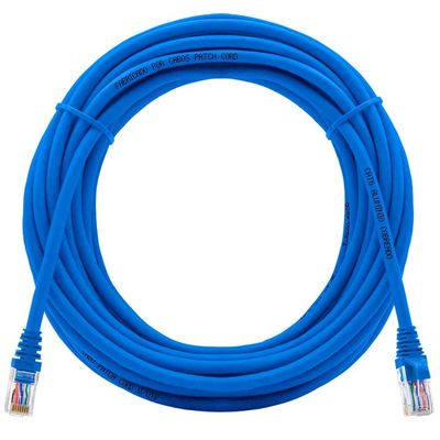 Cabo Rede Cat6 20m Com Rj45 Crimpado Azul Lan Utp 20 Metros