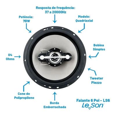 Kit ALTO Falante Leson LS60 70W 4 OH