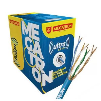 Cabo de Rede CFTV Alarme 24AWG ULTRA ALARM Megatron 4 Pares Preto - 2790 - Caixa com 300 Metros