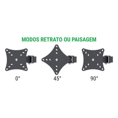 Suporte de Mesa Articulado Multivisao com Inclinacao para TRES Monitores de 10 a 24