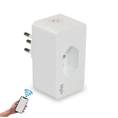 Plugue de Tomada Inteligente Wifi 10A Bivolt Branco - 48PLUGWIFI10