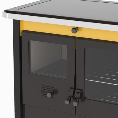Fogao a Lenha Venax n 2 Le Corbusier Dupla Combustao Amarelo