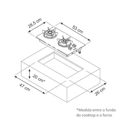 Cooktop a Gas 2 Bocas Venax Líbero Preto