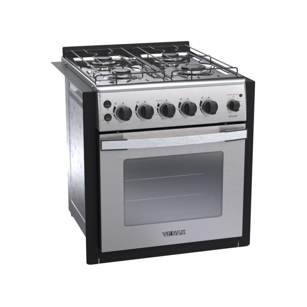 Fogão 4 Bocas de Embutir Venax Gaudi Platinum Inox - 110v