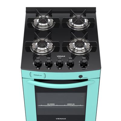 Fogao a Gas 4 Bocas Venax Delplus Vitreo BL Verde