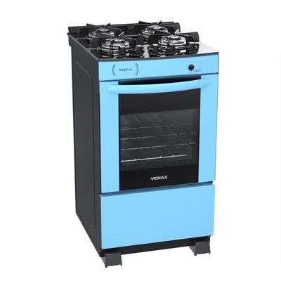Fogao a Gas 4 Bocas Venax Delplus Vitreo BL Azul